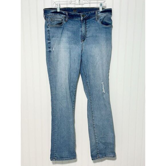Kut from the Kloth Womens Hi Rise Boyfriend Jeans Blue Denim‎ Light Wash Size 14 - Picture 1 of 12